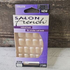 Nailene Salon French Natural Look Nail Set, Short, NWT